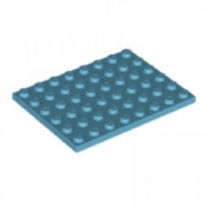 LEGO® plate 6x8 MEDIUM AZURE BLUE