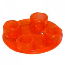 LEGO® 2x2 rond met afgeronde onderkant TRANSPARANT NEON ORANJE