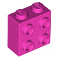 LEGO® steen 1x2x1 2/3 met noppen op 1 zijde DONKER ROZE