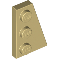 LEGO® 6138230 BEIGE - MS-47-B LEGO® plaat 2x3 wig  rechts BEIGE