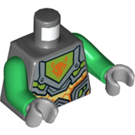 LEGO® torso DONKER GRIJS