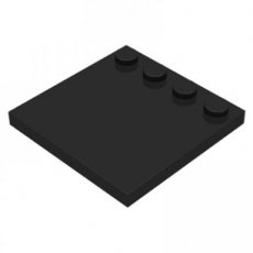 LEGO® plaat 4x4 met 4 noppen aan zijkant ZWART