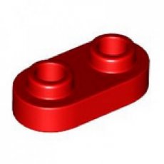 LEGO® aangepast 1x2 afgerond met 2 noppen ROOD