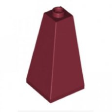 LEGO® 75 graden 2x2x3 - dubbel convex DONKER ROOD