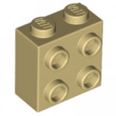 LEGO® steen 1x2x1 2/3 met noppen op 1 zijde BEIGE