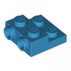 LEGO® adapté avec 2 plots sur le côté 2x2x2/3 BLEU AZUR FONCÉ