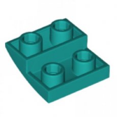 LEGO® curved 2x2 inverted  DONKER TURQUOISE