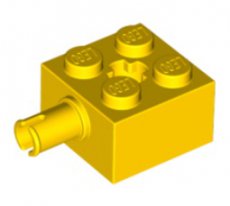 LEGO® aangepast 2x2 met pin en asgat GEEL