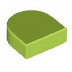 LEGO®  tegel 1x1 halve cirkel verlengd (stadium) met groef LIME