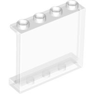 LEGO® paneel 1x4x3 - open noppen, met zijsteunen TRANSPARANT HELDER