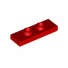 LEGO® plaat 1x3 met 2 noppen ROOD