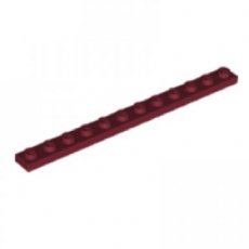 LEGO® 1x12 DONKER ROOD