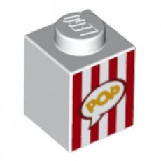 LEGO® steen 1x1 met afbeelding  WIT