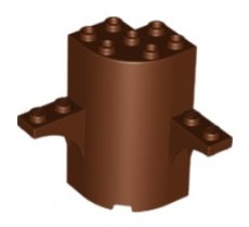 LEGO® cylinder half - Boomstam 2x4x4 BRUIN