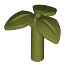 LEGO® plantenstengel met 3 bladeren  OLIJFGROEN