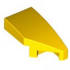 LEGO® dakpan, gebogen 2x1 geen noppen met hoek af GEEL