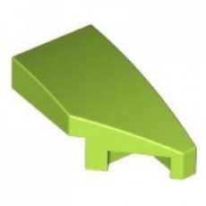 LEGO® dakpan, gebogen 2x1 geen noppen met hoek af LIMOEN