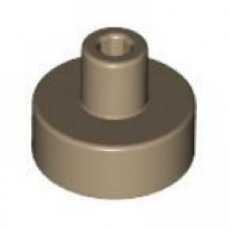 LEGO® tegel 1x1 rond met pin DONKER BEIGE
