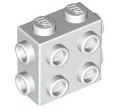 LEGO® steen 1x2x1 2/3 met noppen op 4 zijden WIT