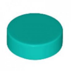 LEGO® tegel 1x1 rond DONKER TURQUOISE
