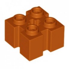 LEGO® 2x2 steen met groeven en asgat DONKER ORANJE