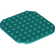 LEGO® plaat met afgeronde hoeken 8x8 DONKER TURQUOISE
