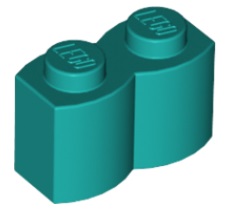 LEGO® 6325980 D TURQUOISE - L-19-E LEGO® 1x2 blok hout DONKER TURQUOISE