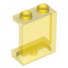 LEGO® paneel 1x2x2 - open noppen, met zijsteunen TRANSPARANT GEEL