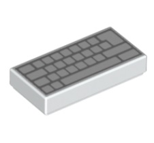 LEGO® 6329575 WIT - H-43-A LEGO® 1x2 tegel met toetsenbord WIT