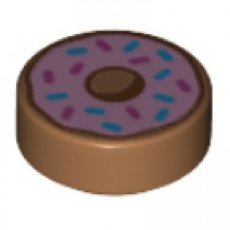 LEGO® 1x1 tegel donut MEDIUM NOUGAT