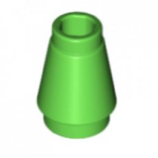LEGO® 1x1 kegel met groef aan de bovenkant HELDER GROEN