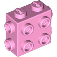 LEGO® brick 1x2x1 2/3 with studs on 4 sides BRIGHT ROSE