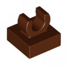 LEGO® 1x1 met clip, afgeronde hoeken BRUIN