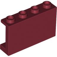 LEGO® paneel 1x4x2 - open noppen, met zijsteunen DONKER ROOD