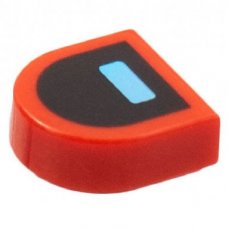 LEGO® tegel 1x1 halve cirkel verlengd (stadium) met groef ROOD