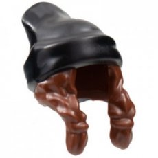 LEGO® lang haar met muts BRUIN