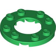 LEGO® ronde plaat 4x4 met inkeping GROEN