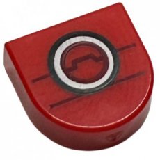 LEGO® tegel 1x1 halve cirkel verlengd (stadium) met groef ROOD