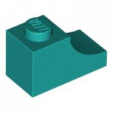 LEGO® halve buiten boog 1x2 DONKER TURQUOISE