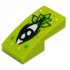 LEGO® dakpan gebogen 2x1 geen noppen LIMOEN