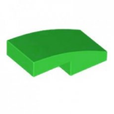 LEGO® dakpan gebogen 2x1 geen noppen HELDER GROEN