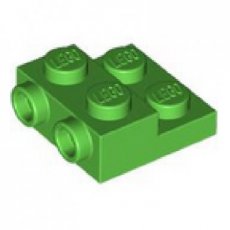 LEGO®  plaat 2x2x2/3 met 2 noppen aan zijkant HELDER GROEN