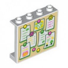 LEGO® panel 1x4x3  open studs, with side supports WHITE