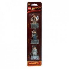 LEGO® #852719 Magneetset, Minifiguren Indiana Jones - Indiana Jones, Mutt Williams, Irina Spalko - met 2 x 4 Brick Bases blisterverpakking