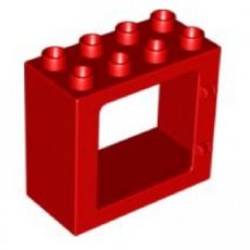 LEGO® DUPLO® 4529256 - 4595169 ROOD - ML-7 LEGO®  DUPLO®  cadre de fenêtre  2x4x3 ROUGE
