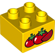 LEGO®  DUPLO®   2x2 GEEL met afbeelding tomaten