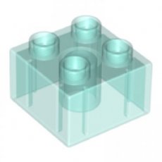 LEGO®  DUPLO®   2x2 TRANSPARANT LICHT BLAUW