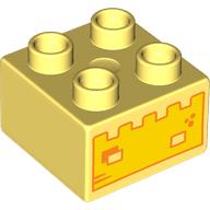 LEGO®  DUPLO®   2x2 LICHT GEEL met boterhammen bedrukking