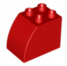 LEGO® DUPLO® 6600044 ROOD - M-51-F LEGO®  DUPLO® brique  2x3x2 incurvé  ROUGE